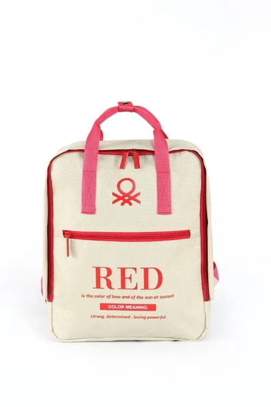 United Colors of Benetton "Red" Okul Sırt Çantası Bej / 03822