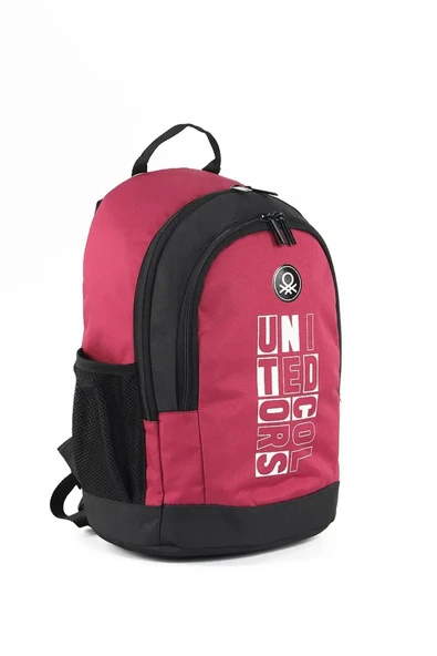 United Colors of Benetton Çift Bölmeli Okul Sırt Çantası Bordo / 04296 - Resim 2
