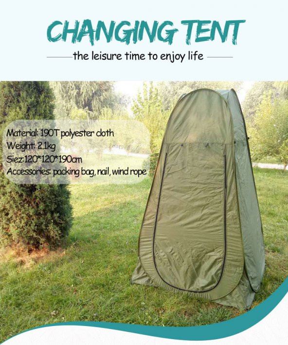 Kamp Alanı Duş Giyinme Wc Çadırı Fotoğrafcı Prova Kabini 190x120x120 - 4