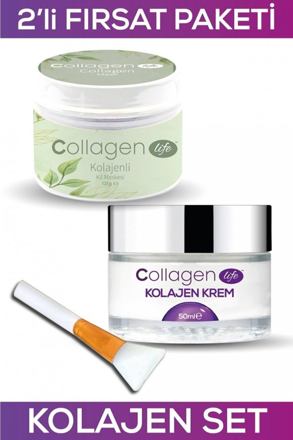 Collagen Lıfe Kolajen Kil Maskesi 125gr& Gözenek Sıkılaştırıcı Kolajen Krem 50ml