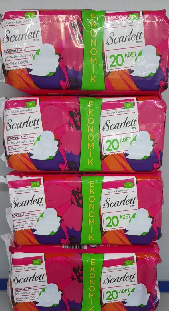GÜNLÜK PED SCARLET 20 Lİ PADET 4 ADET