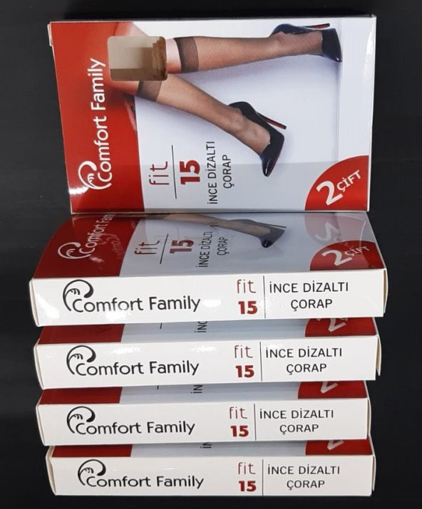 İNCE DİZ ALTI ÇORAP 5 ADET ÇİFTLİ PAKET COMFORT FAMİLY 15 FİT SİYAH-TEN