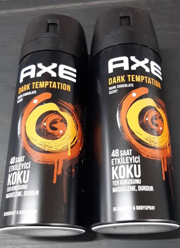 Axe Erkek Deodorant Bodyspray Dark Temptation 48 Saat Etkileyici Koku Vücut Spreyi 150 ml x 2 Adet