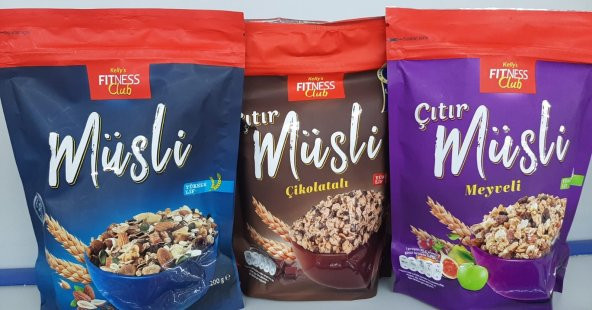 MÜSLİ 200 GR & MÜSLİ ÇİKOLATALI 275 GR &VE MÜSLİ MEYVELİ 275 GR KELLYS FITNES - 1