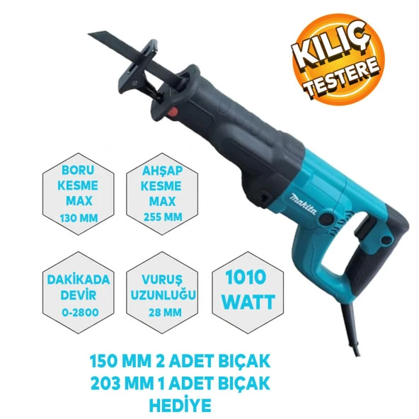 Makita Ahşap Metal Boru Demir kesme Tilki kuyruğu Testere 1010 W M4501KB