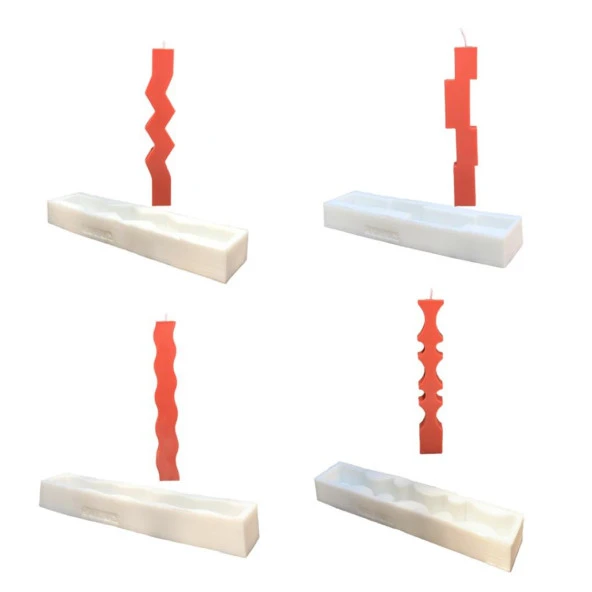 Dört'lü Uzun Mum Kalıbı Seti ( Silikon ) 1 Adet ürün görseli