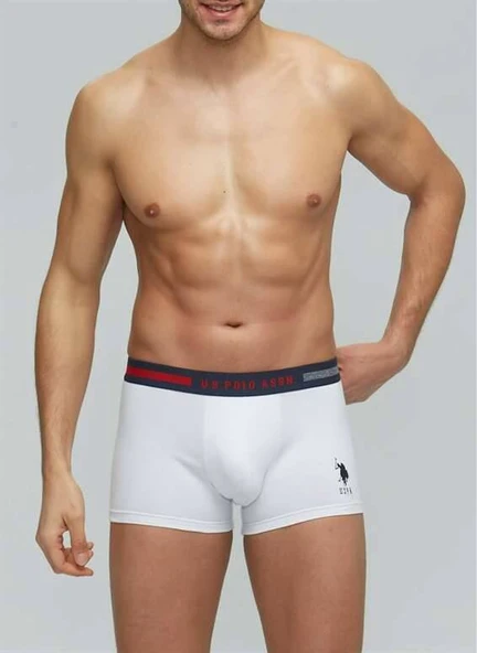 U.S. Polo Assn. Erkek Karışık 3 Lü Boxer Lacivert-Gri Melanj-Beyaz - Resim 5