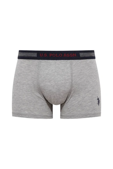 U.S. Polo Assn. Erkek Karışık 3 Lü Boxer Lacivert-Gri Melanj-Beyaz - Resim 3