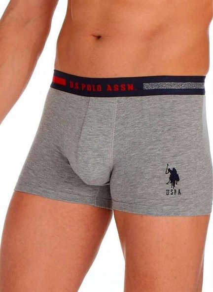 U.S. Polo Assn. Erkek Karışık 3 Lü Boxer Lacivert-Gri Melanj-Beyaz - Resim 6
