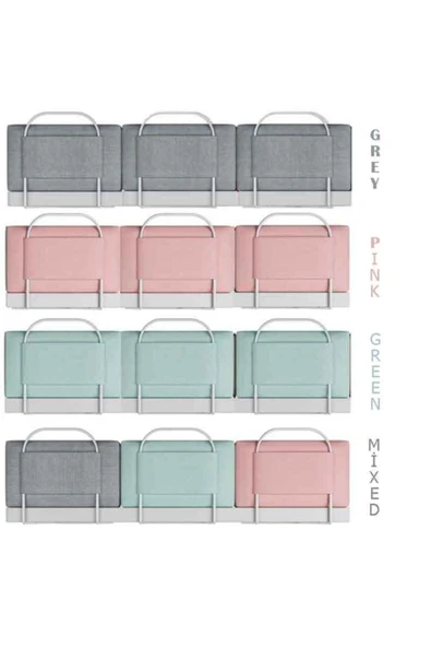 BabySafe 150x50 Cm Serenity Yeni Nesil Yatak Bariyeri Korkuluğu Grey - 7