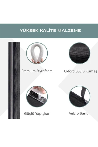 RevuBaby Kapı Altı Rüzgar Önleyici Isı Yalıtım Süngeri Eşik Altlığı Stoper Rüzgarlık Toz Soğuk 2adet Kahve - 3