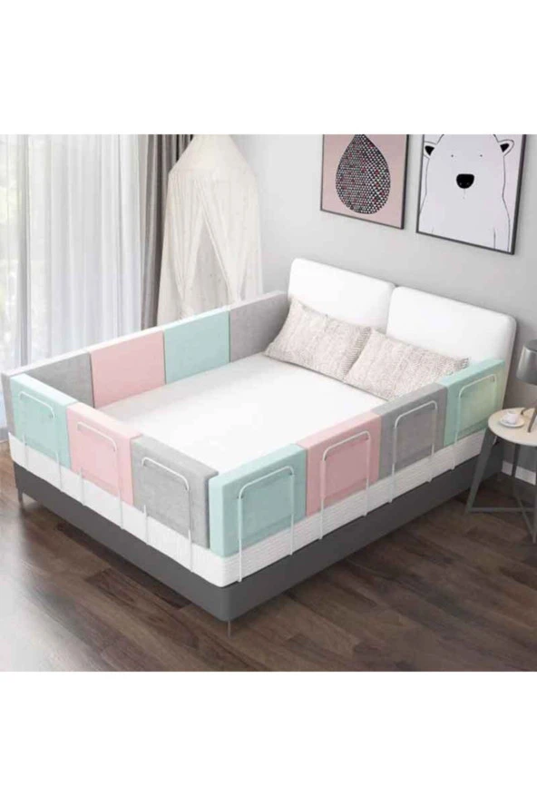 BabySafe 150x50 Cm Serenity Yeni Nesil Yatak Bariyeri Korkuluğu Mixed - 5