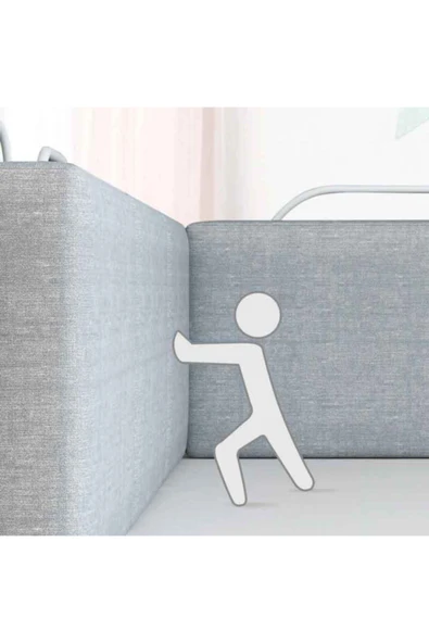 BabySafe 150x50 Cm Serenity Yeni Nesil Yatak Bariyeri Korkuluğu Grey - 5