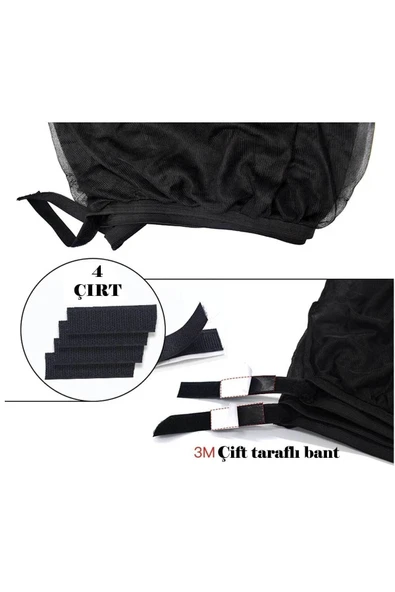 RevuBaby Cırtlı Araç Yan Cam Güneşlik Anne Bebek Emzirme Araba Kapı Camı Perdesi Sineklik 1 Adet - Resim 5