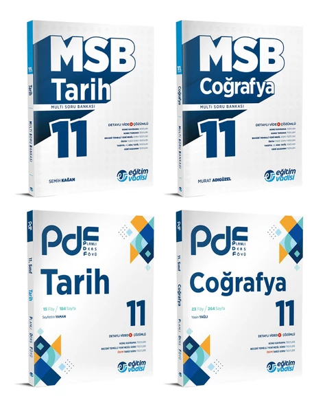 Eğitim Vadisi 2024 11. Sınıf Tarih + Coğrafya Pdf + Soru Seti 4 Kitap