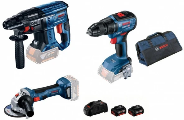 Bosch GSR 18V-50+GBH 180+GWS 180 2 x Gba 18V 5.0AH