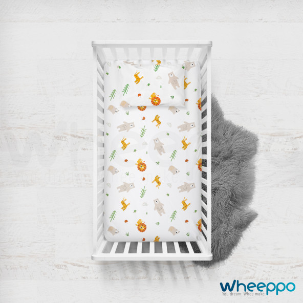 Wheeppo %100 Pamuk Ranforce Düz Çarşaf Seti - Leo- 100x150+35x45