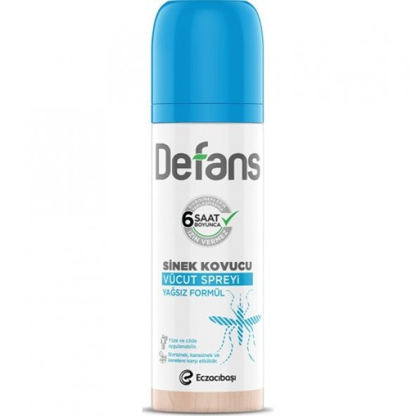 Defans Aerosol Su Bazlı Sinek Kovucu Vücut Spreyi Yağsız 100 ml