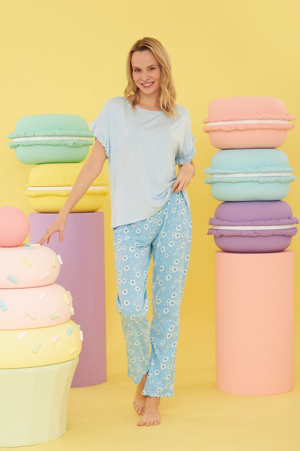 Mavi Polina Pijama Takımı