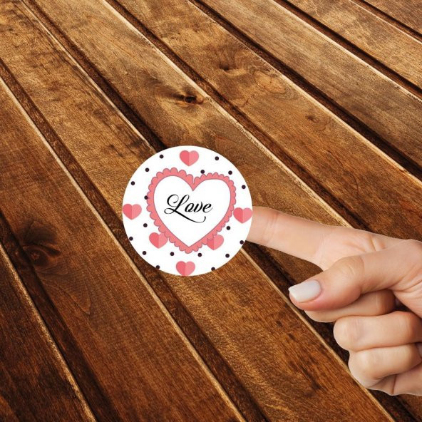 Sevgililer Günü Etiket - Happy Valentines Day - Kalp Etiket -Love Sticker SG9-T311