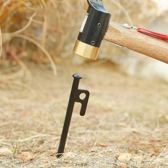 8 Adet 40 cm Transmisyon Demir Çadır Çivisi, Kaymaz Kancalı Kazık - 3