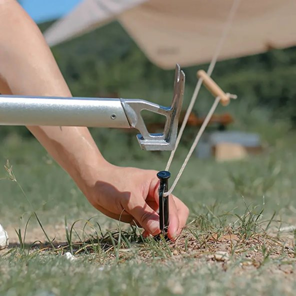 8 Adet 40 cm Transmisyon Demir Çadır Çivisi, Kaymaz Kancalı Kazık - 6