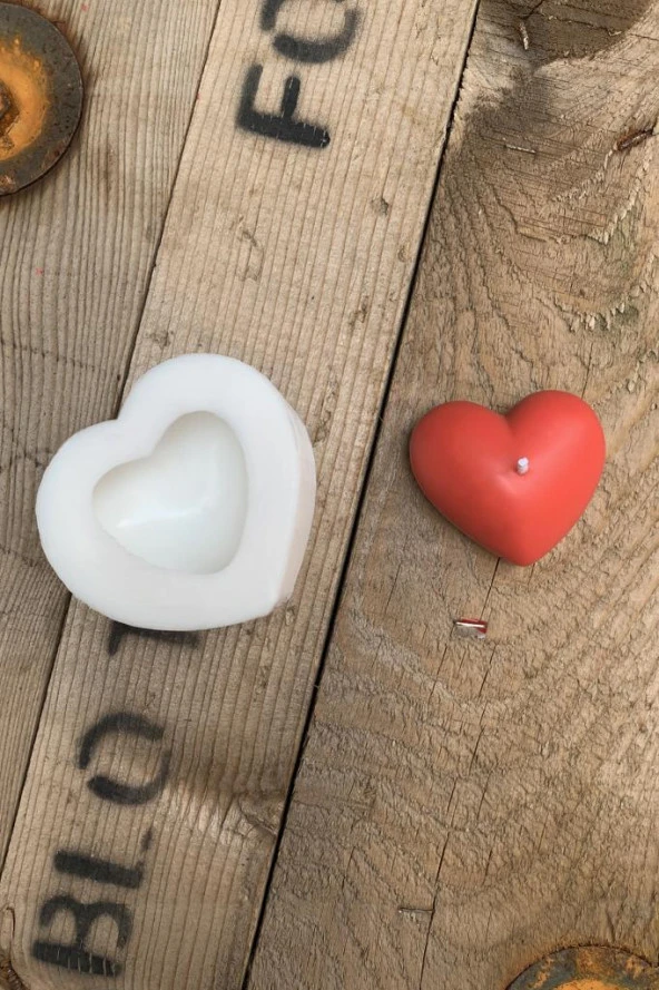 Kalp 3D Mum Kalıbı ( Silikon ) 1 Adet - Resim 3