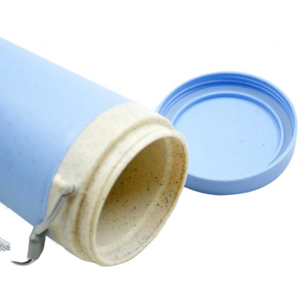 BottleBoss Naturel Seri Sızdırmaz Kapak Bardak Matara 300 Ml Mavi - 3