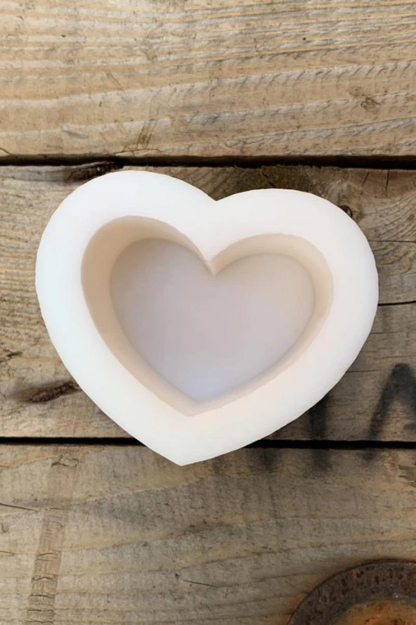 Kalp 2D Mum Kalıbı ( Silikon ) 1 Adet - Resim 3