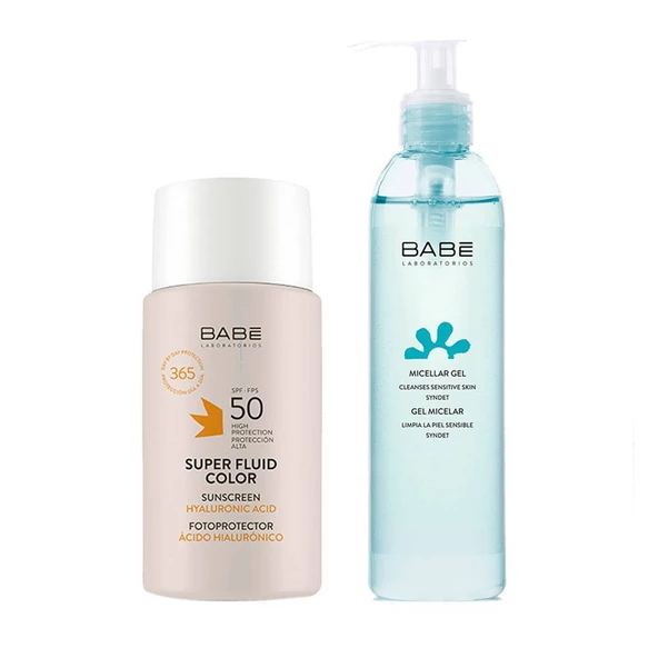 Babe Super Fluid Renkli Güneş Koruyucu SPF50 50ml Kofre