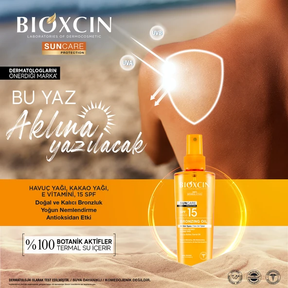 Bioxcin Suncare Bronzlaştırıcı Güneş Yağı SPF15 200ml - Resim 3