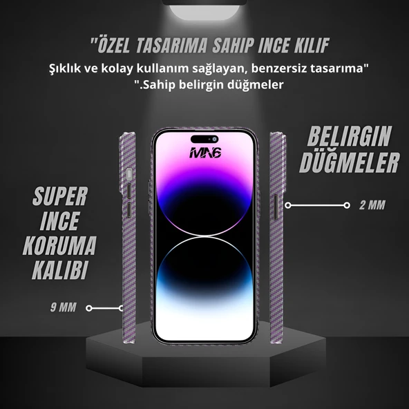 Apple Iphone 14 Pro koruma Kılıfı Mor.Metal kamera koruma çerçeveli,14 pro Dayanıklı Kapak Kılıf Mor - 7