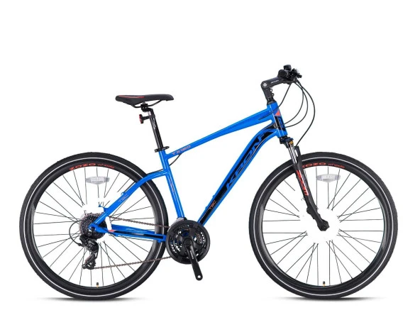 Kron Tx 150 - 28 Jant Trekking - 18 Kadro - 24 Vites - V.B. (Papuç Fren) - Mavi-Turuncu/Siyah