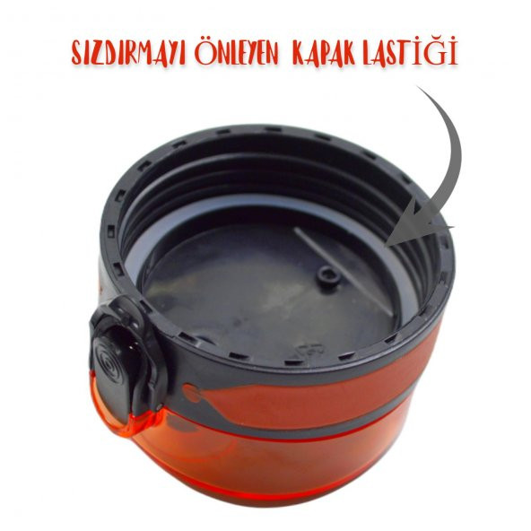 BottleBoss Renk Geçişli Sızdırmaz Kapak Motivasyon Matarası 1 Litre Sticker HEDİYELİ Turuncu - 5