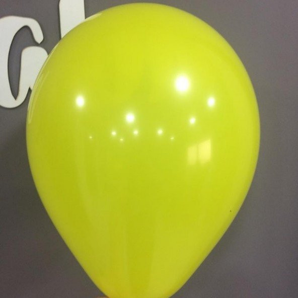12" İç Mekan Dekorasyon Balonu Sarı - 100 Adet