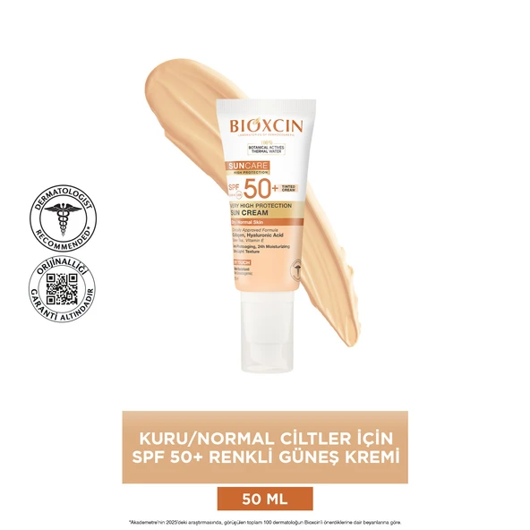 Bioxcin Suncare KuruNormal Ciltler İçin Renkli Güneş Kremi SPF50+ 50ml - Resim 3