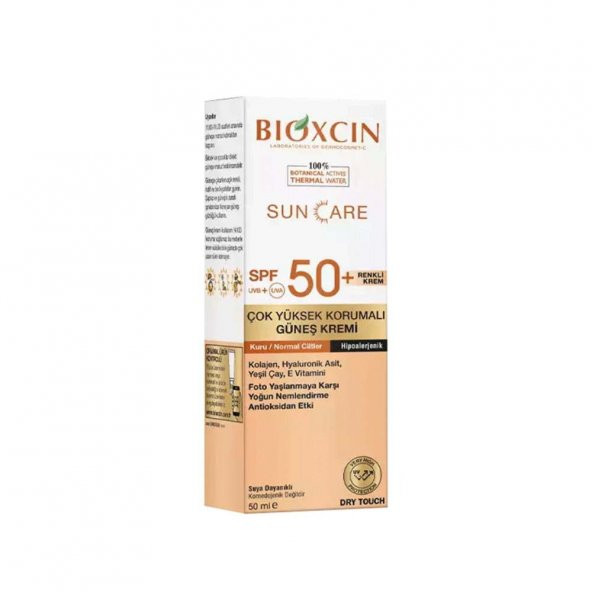 Bioxcin Suncare KuruNormal Ciltler İçin Renkli Güneş Kremi SPF50+ 50ml