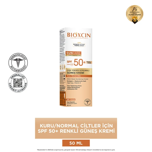 Bioxcin Suncare KuruNormal Ciltler İçin Renkli Güneş Kremi SPF50+ 50ml - Resim 2