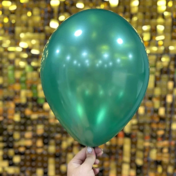 12" Metalik Dekorasyon Balonu Koyu Yeşil - 100 Adet