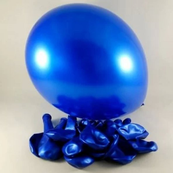 12" Metalik Dekorasyon Balonu Koyu Mavi - 100 Adet