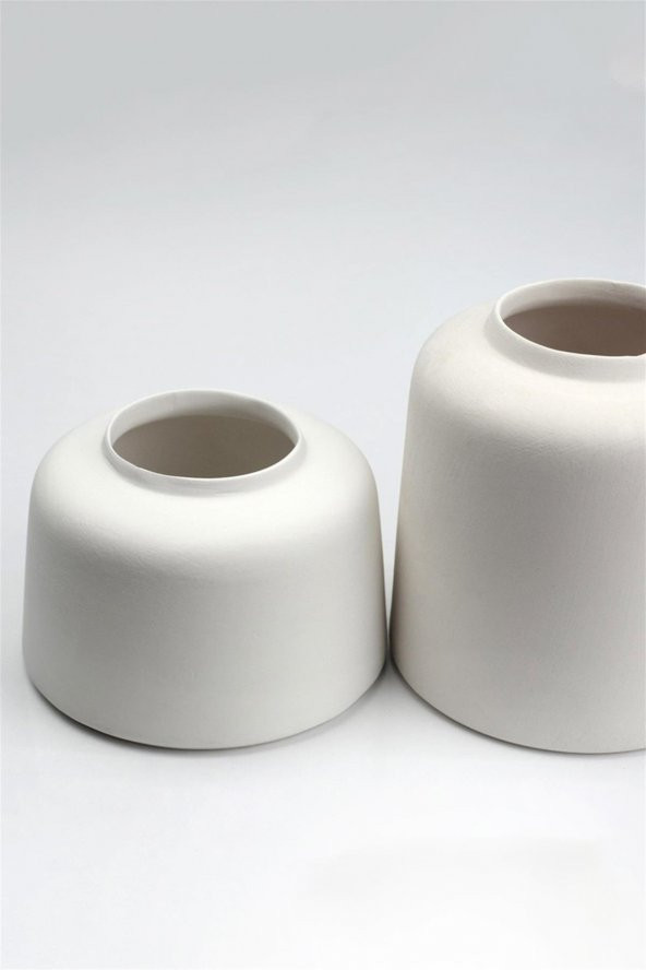 Kapaklı Kavanoz Seramik Bisküvi - ORTA  (Ham Ürün) - Resim 3