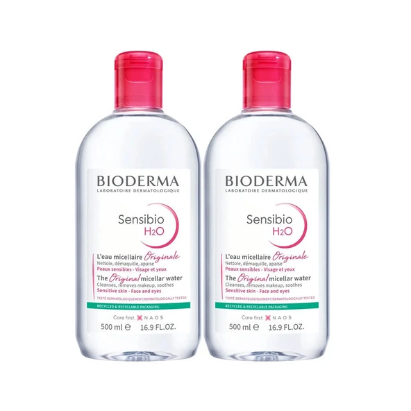 Bioderma Sensibio H2O Temizleme Suyu 500 ml İkiz Set PUANSIZDIR