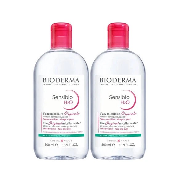 Bioderma Sensibio H2O Temizleme Suyu 500 ml İkiz Set PUANSIZDIR - 1