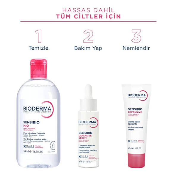 Bioderma Sensibio H2O Temizleme Suyu 500 ml İkiz Set - Resim 3