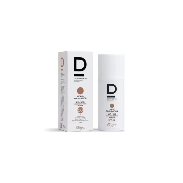 Dermoskin Be Bright SPF50+ Likit Fondöten Medium 33ml