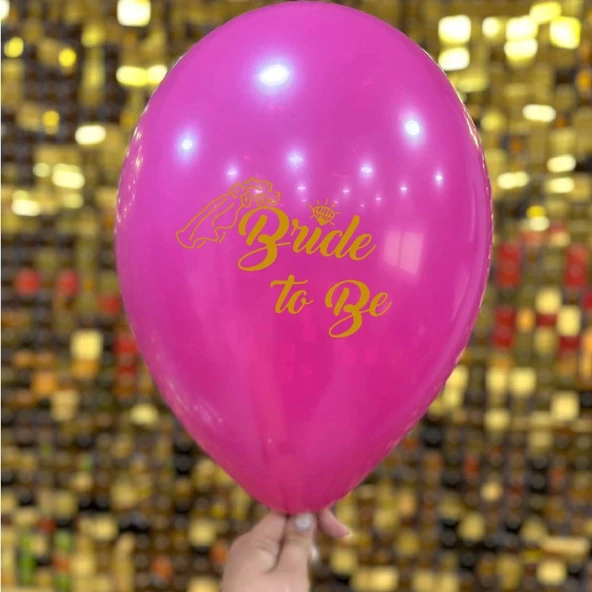 12" Bride To Be Hazır Baskılı Balon Pembe 1+1 - 100 Adet