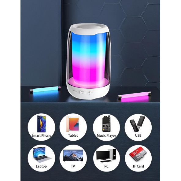 MN6 Pluse 4 Mini Taşınabilir Bluetooth Hoparlör.360  Işıklandırma Hoparlör.bluetooth Hoparlör Stereo - 2