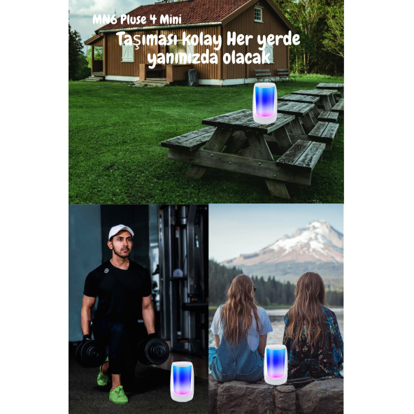 MN6 Pluse 4 Mini Taşınabilir Bluetooth Hoparlör.360  Işıklandırma Hoparlör.bluetooth Hoparlör Stereo - 6
