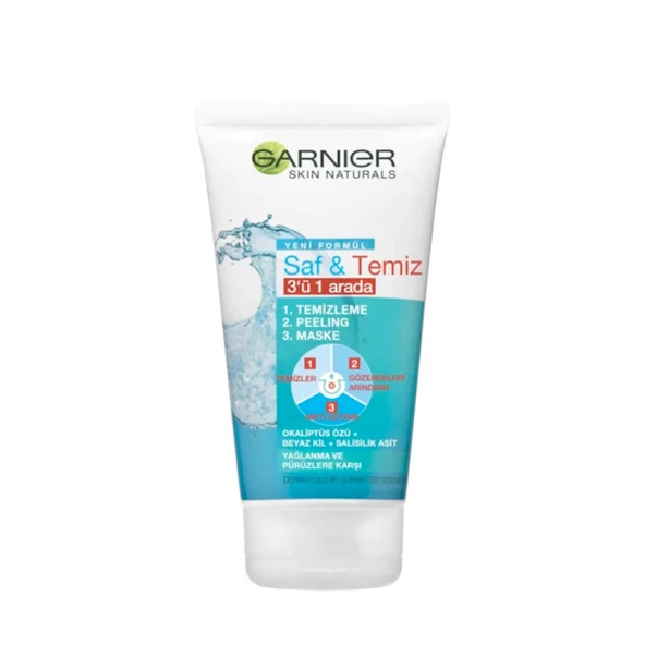 Garnier Skin Naturals 3 ü 1 Arada Temizleme + Peeling + Maske 150ml