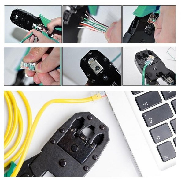 ZhlTools 3ü 1 Arada Modüler Kablo Sıkma, Soyma ve Kesme Pensesi - 3